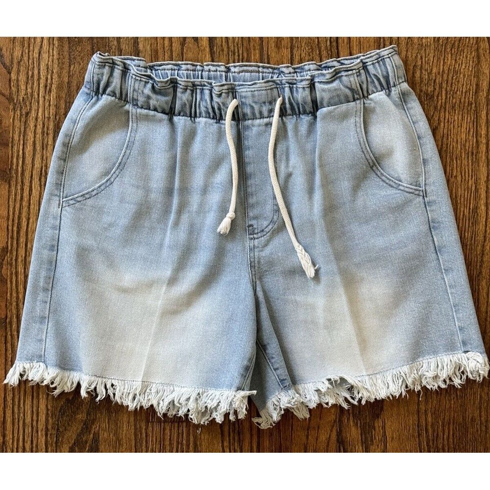 Celebrity Pink Paperbag Jean Shorts High Rise Comfy Boyfriend Fit Raw Hem Small - Picture 5 of 13